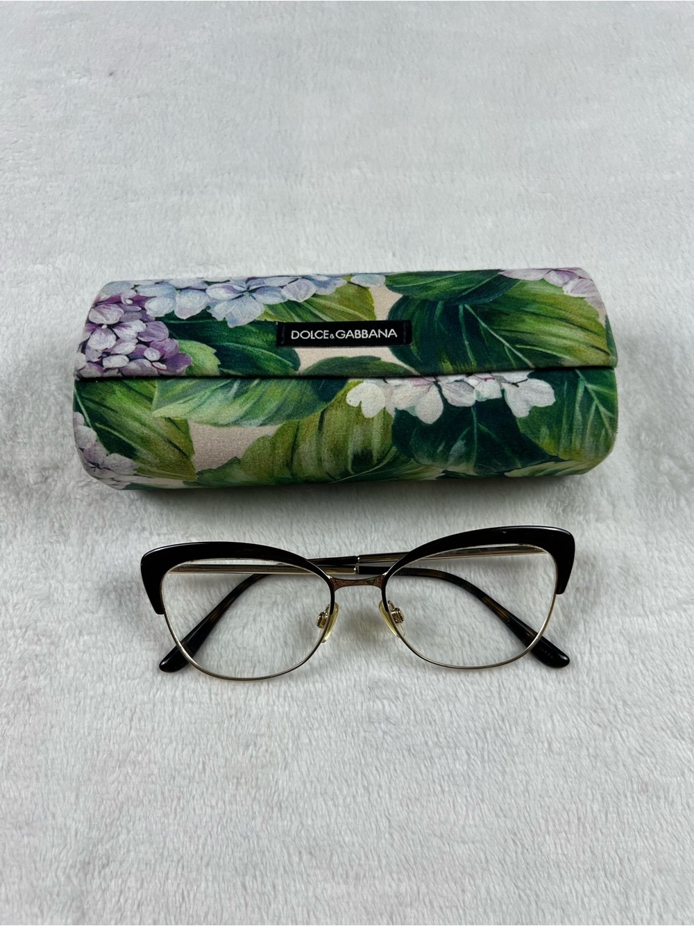Dolce & Gabbana DG1298 Eyeglasses Frames Gold Havana Cat Eye 54-16-140 w/ Case